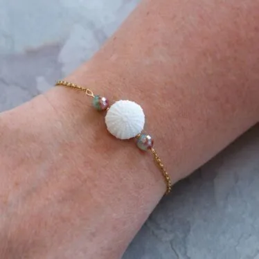 Bracelet Oursin et agates indiennes