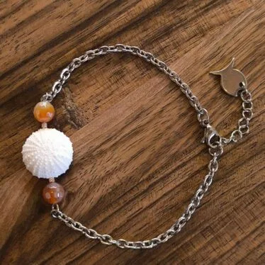 Bracelet Oursin et agates indiennes