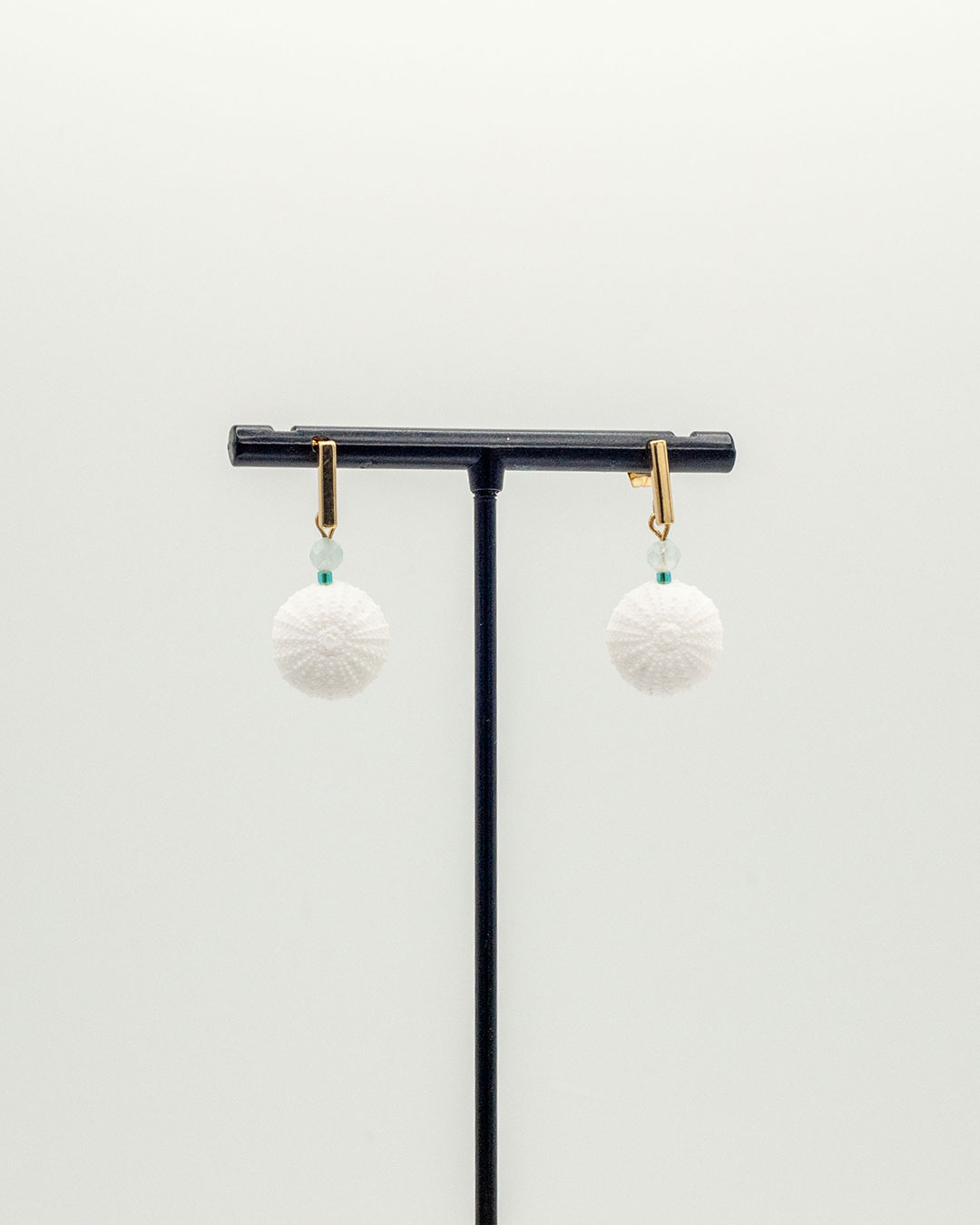 Boucles d’oreilles Oursin & Aigue-marine
