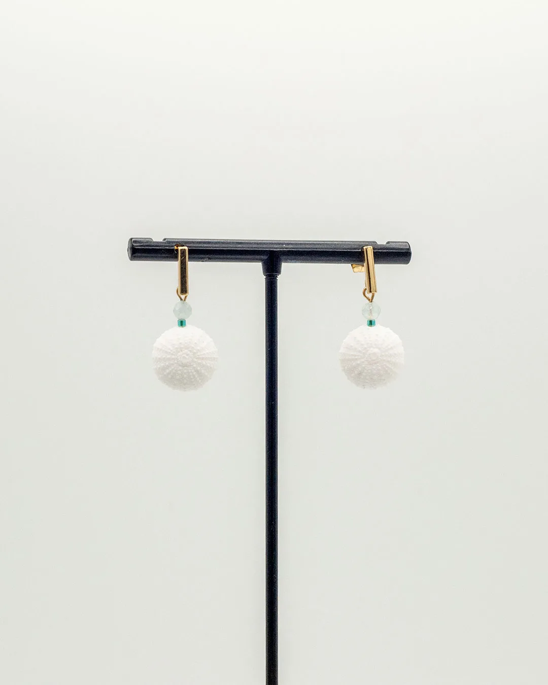Boucles d’oreilles Oursin & Aigue-marine