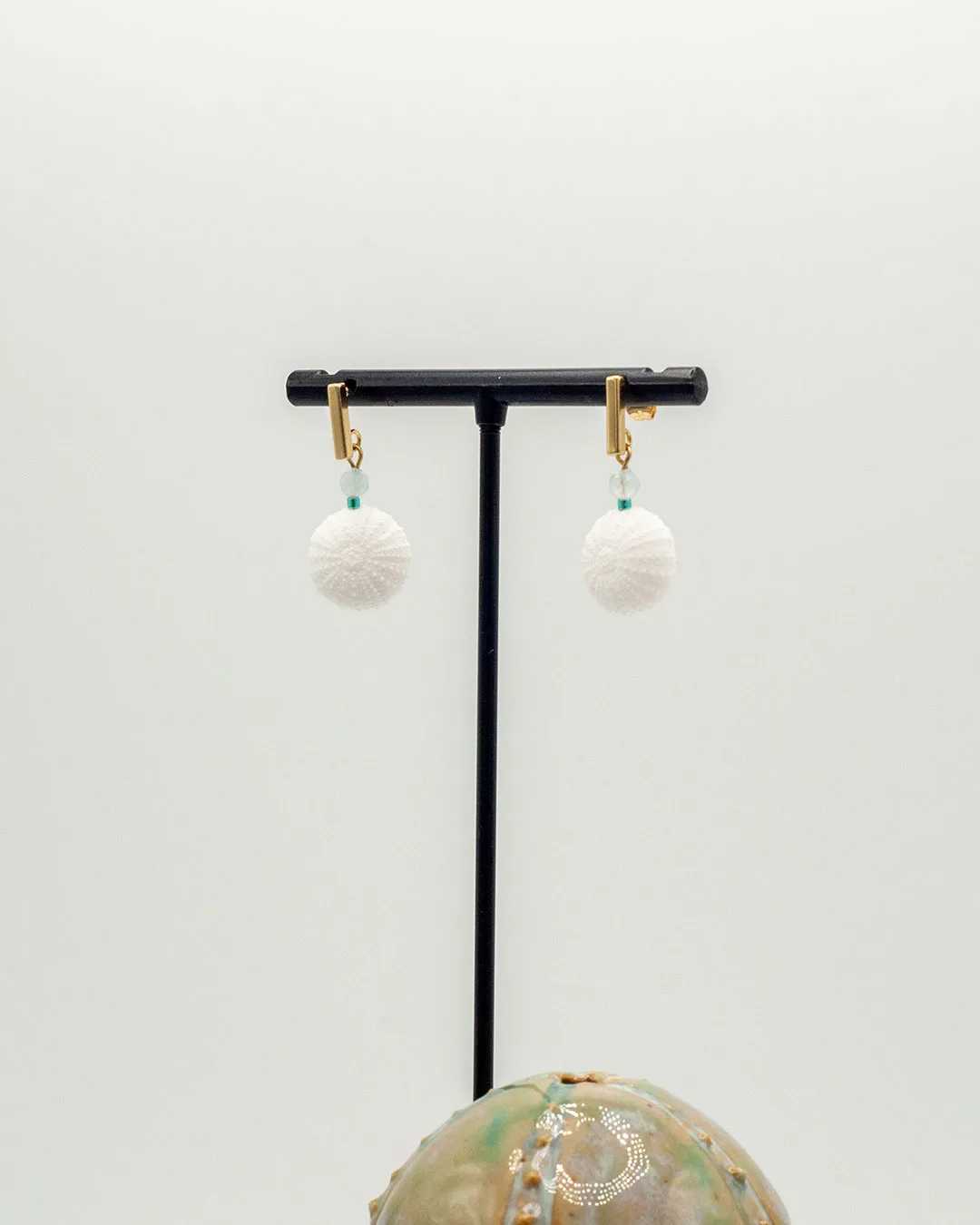 Boucles d’oreilles Oursin & Aigue-marine