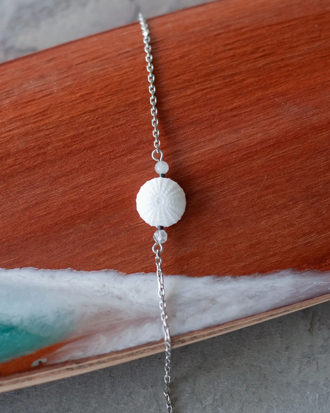 Bracelet Oursin & Aigue-Marine acier